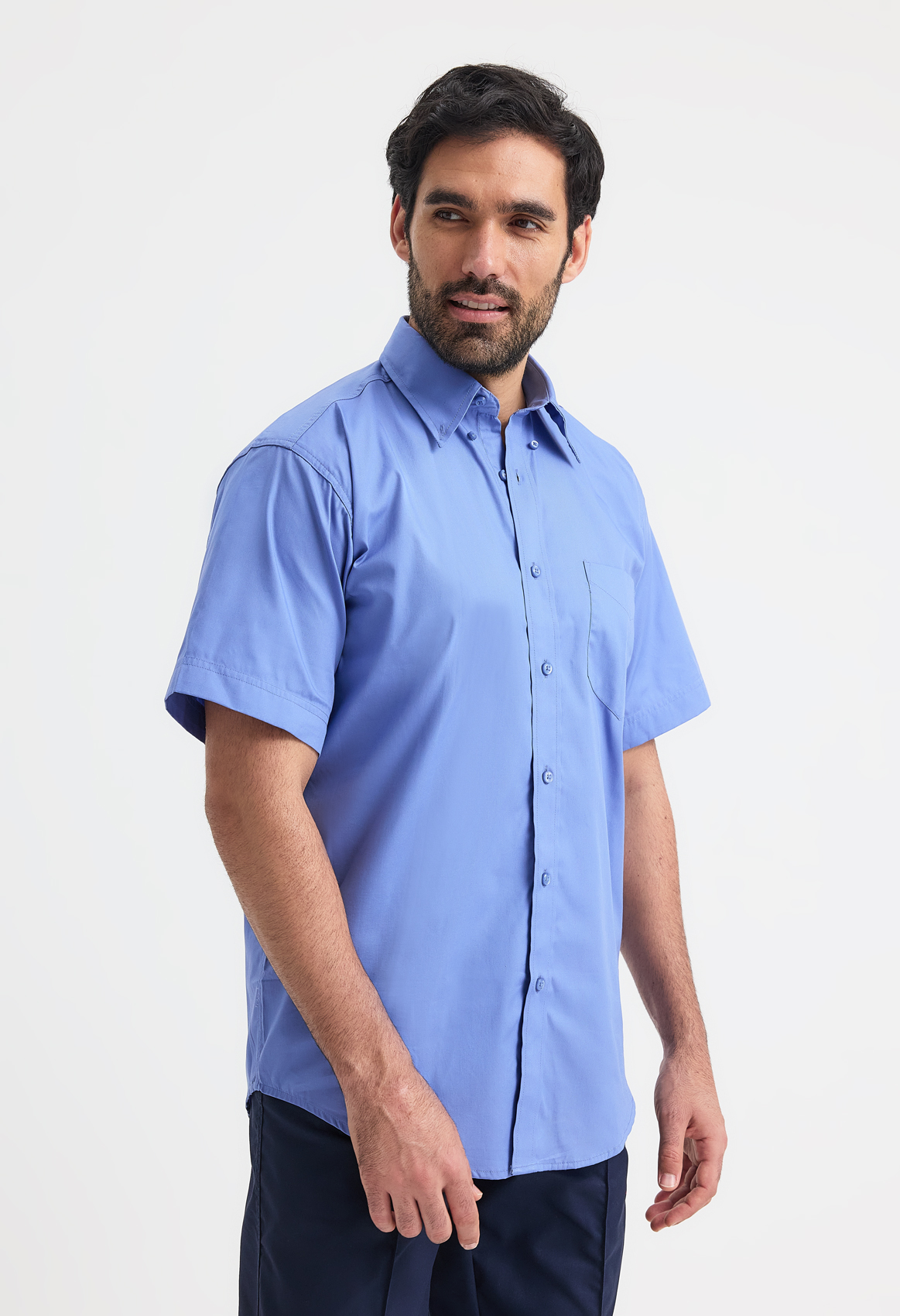 Mens Pinpoint Oxford Half Sleeve Shirt - Image 4