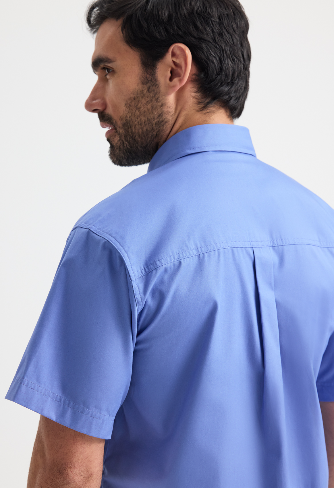 Mens Pinpoint Oxford Half Sleeve Shirt - Image 3
