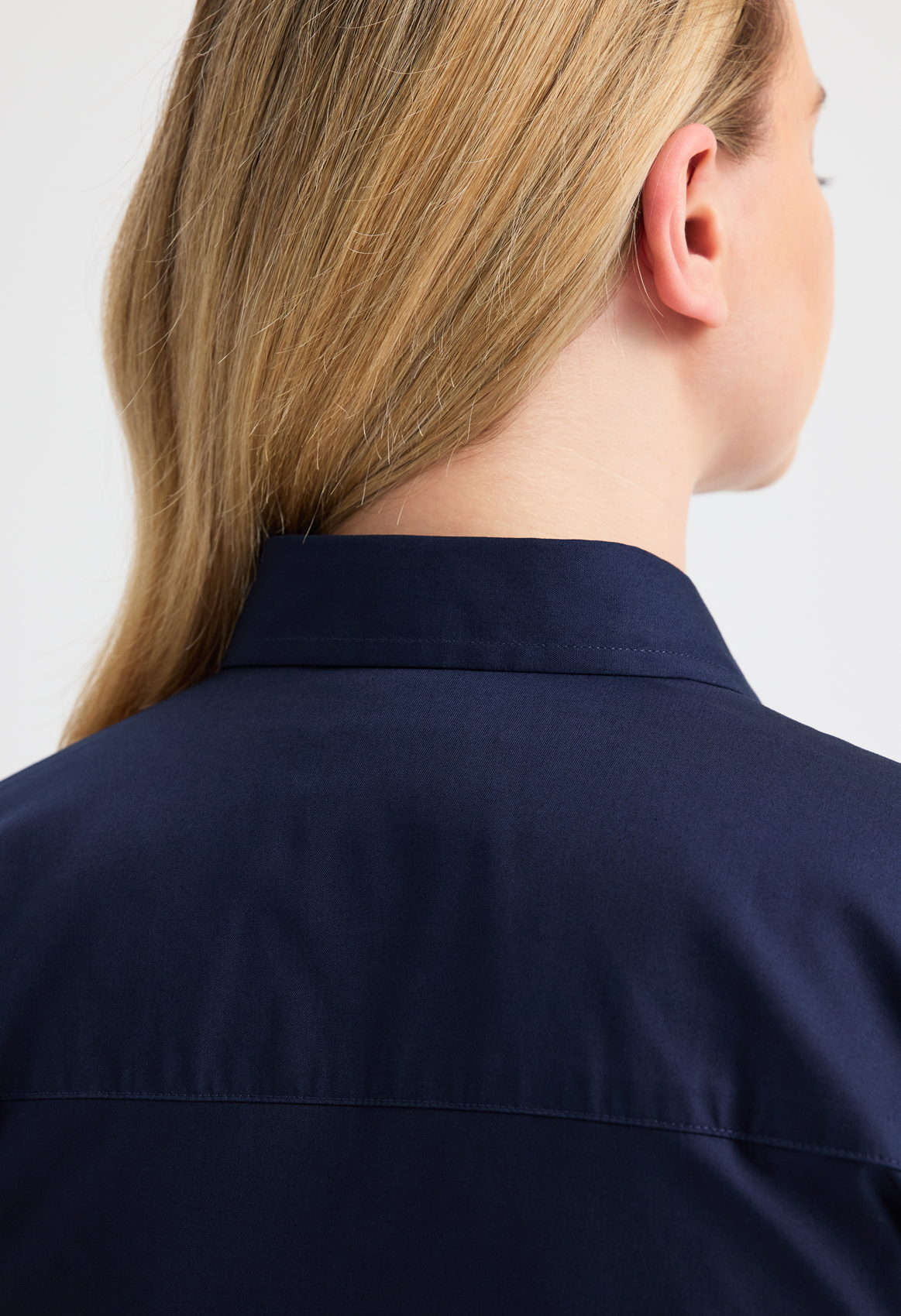 Ladies Pinpoint Oxford Half Sleeve Shirt - Image 3