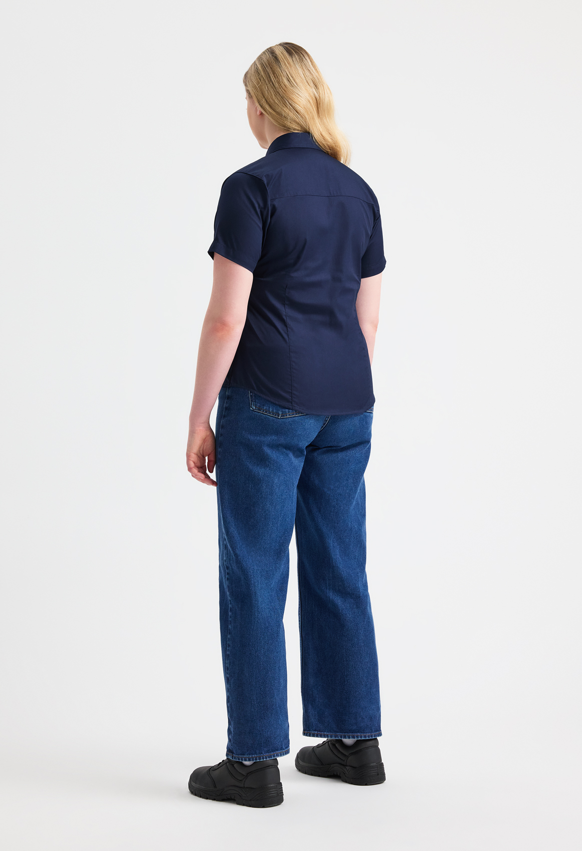 Ladies Pinpoint Oxford Half Sleeve Shirt - Image 2